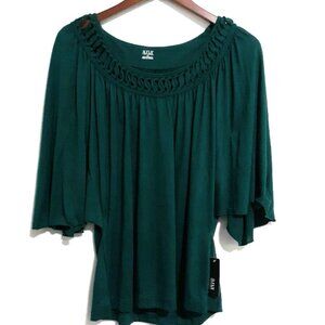 A.n.a Women’s Blouse L Exquisite Teal Green Cottagecore Fairy Casual